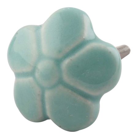 Sea Green Flower Ceramic Knob Online